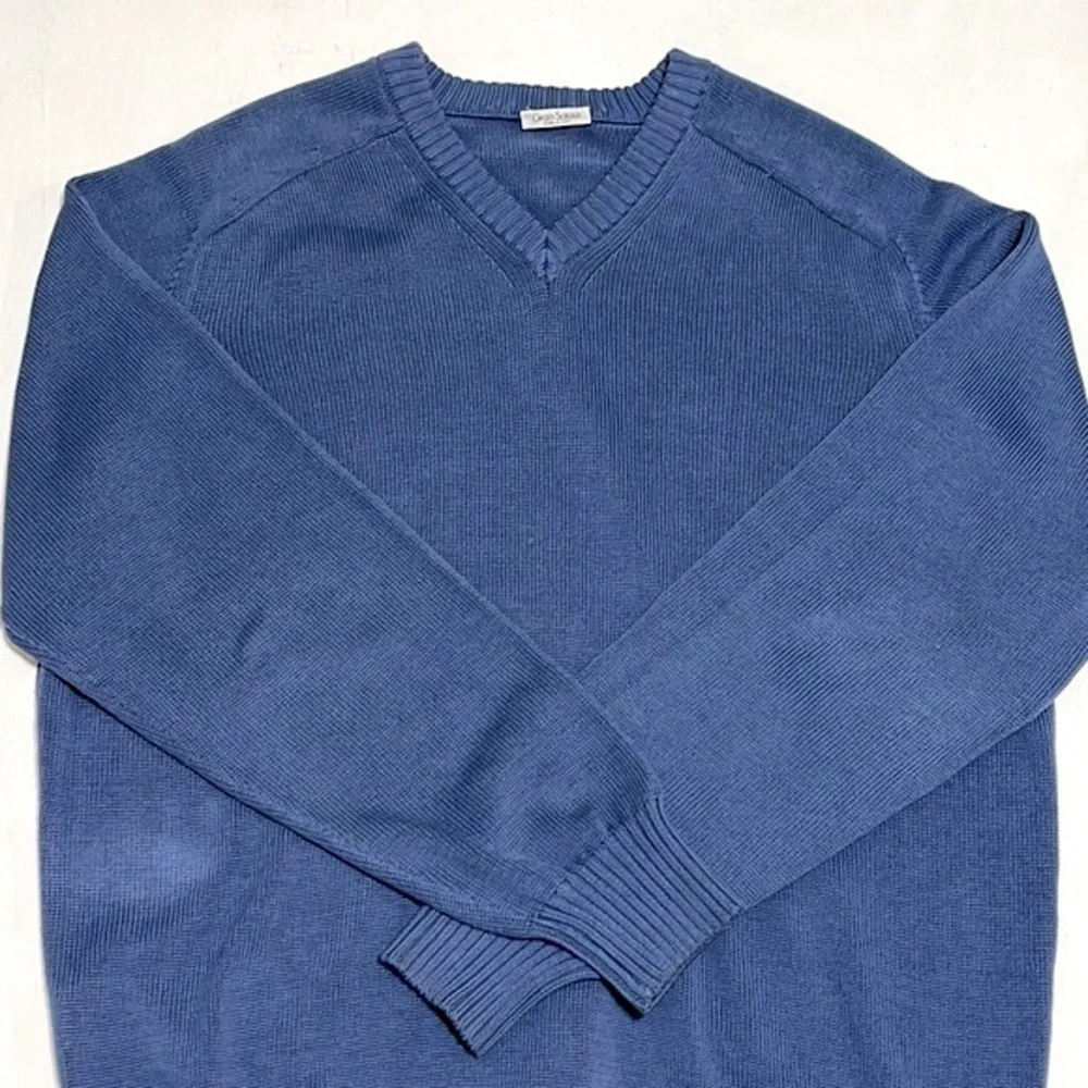 Gran Sasso Woman Blue V Neck Sweater Made in Italy Size 14 - Picture 2 of 9